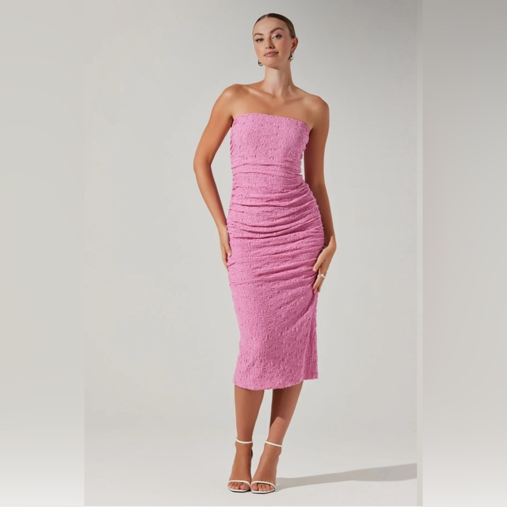 Never worn, new with tags, pink floral midi dress. ASTR the label